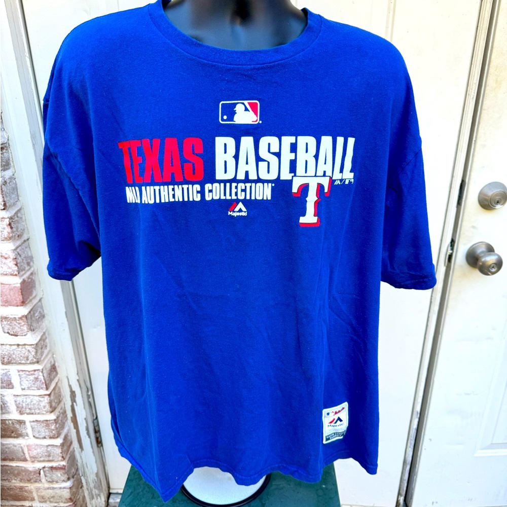 Texas Rangers Baseball, Short Sleeve Shirt, Blue, Size 2XL